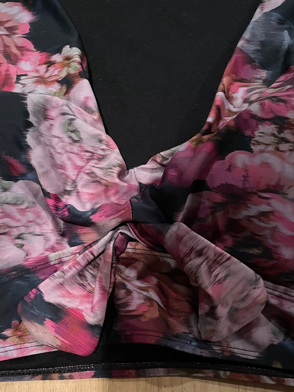TORRID Retro Abstract Floral Twist Top flutter sleeve Swim top Bralette 14-16 - Picture 4 of 8